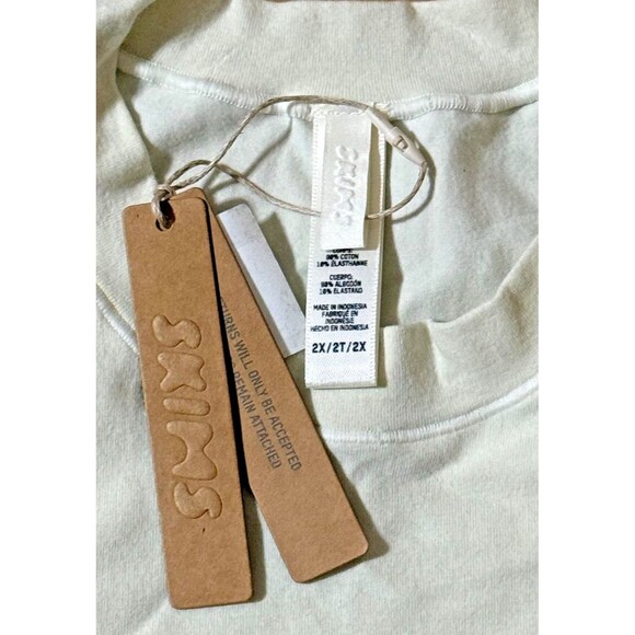 Skims High Neck Tank NWT XXL Cotton Jersey Neutral Bone Stretch Minimalist Layer - Picture 5 of 5